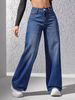 Stretchy High-Waisted Wide-Leg Jeans – Classic Washed Denim With Comfort Fit (Blue)_mkmklike.com