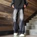 American Retro High Street Pants Autumn And Winter Trendy Brand Design Sense Tie-dye Gradual Change Wide-leg Pants Men's Loose Straight Jeans_mkmklike.com