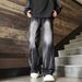 American High Street Hiphop Pants Trendy Brand Design Sense Tie-dye Gradual Change Wide Leg Pants Men's Loose Straight Jeans_mkmklike.com