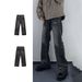 "Vintage Washed Distressed Jeans For Men - Relaxed Fit Straight To Slightly Flared High Street Denim Pants With Artisan Rips, Retro 90s Aesthetic"_mkmklike.com