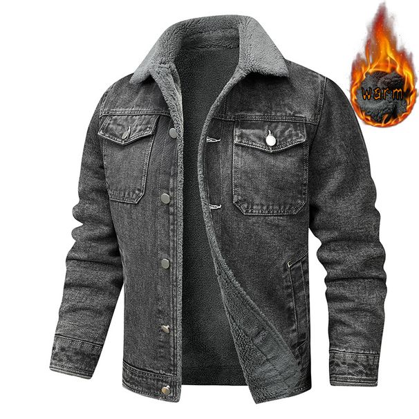 Denim Jacket Men's Spring And Autumn New Ruffian Handsome Tooling Casual Autumn And Winter Velvet Men's Trendy Jacket Casual Daily_mkmklike.com