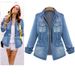 women's denim jacket tight slimming denim jacket jacket women's_mkmklike.com