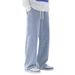 Men's Clothing Light Colored Drawstring Jeans Men's Summer Thin New Large Size Straight Loose Trendy Couple Wide Leg Pants_mkmklike.com