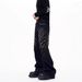 Men's Retro Distressed Denim Jeans High End Wide Leg Loose Street Style With Whiskers And Studded Details New Style_mkmklike.com
