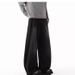 Men's And Women's Retro Washed Distressed Curved Blade Jeans Midweight Cotton Wide Leg Pants Trendy High Street Style Black Blue_mkmklike.com