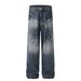 Men's Clothing Retro 2025 Neutral Trendy Washed Old Design High End Men's Loose Denim Trousers_mkmklike.com