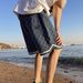 Men's Clothing Denim Shorts Men's Summer Trendy Brand Ins Loose Straight High Street Niche Letter Shorts Casual Pants_mkmklike.com