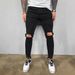 Men's Clothing Fashion Men's Ripped Stretch Jeans Skinny Jeans Foreign Trade Personality Ripped Men's Jeans_mkmklike.com