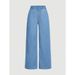 Women's Elastic Waist Straight Leg Jeans Loose Fit High Stretch Wide Leg Pants Autumn Winter New Style Denim_mkmklike.com