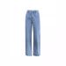 European And American Foreign Trade Manufacturers Direct Sell Fashionable Loose Wide-leg Denim Pants For Women_mkmklike.com