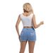 Women's Embroidered Mid-Rise Denim Shorts European American Style Cross Border Spring/Summer Cotton Stretch Casual Shorts_mkmklike.com