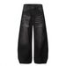 Vintage Black Washed Distressed Jeans 90s Baggy Wide-Leg Denim Pants With Cat Whisker & Crooked Blade Wash, Streetwear High Waist Relaxed Fit_mkmklike.com