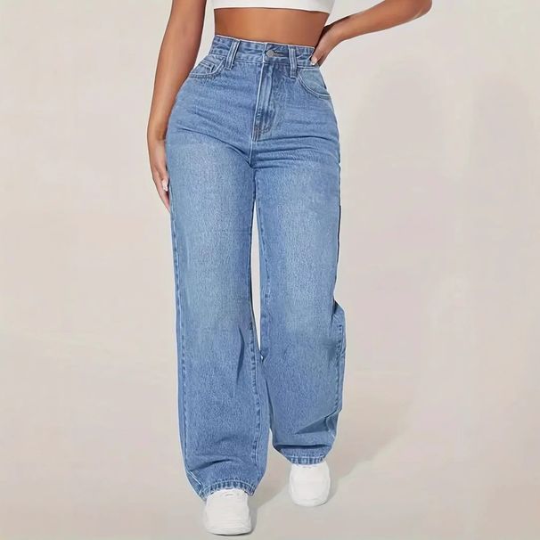 Women's High-Waisted Straight Leg Jeans Casual Spring Autumn New Clothing_mkmklike.com