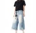 American Retro High Street Breathable Washed Ripped Denim Shorts Men's And Women's Summer Trendy Brand Casual Loose Seven-point Pants_mkmklike.com
