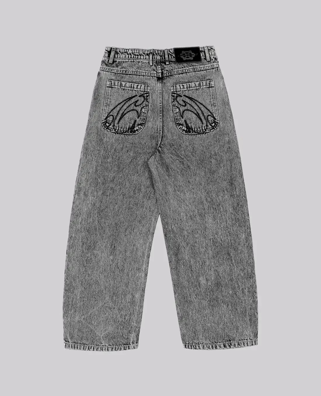 Men's Clothing European And American Cross Border American High Street Retro Street Harajuku Hip Hop Embroidery Washed Loose Straight Jeans_mkmklike.com