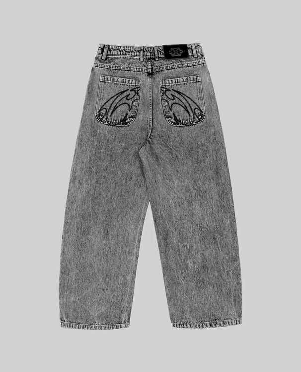 Men's Clothing European And American Cross Border American High Street Retro Street Harajuku Hip Hop Embroidery Washed Loose Straight Jeans_mkmklike.com