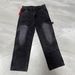 Distressed Washed Denim Jeans For Men - Vintage Industrial Rivet Design, Relaxed Straight Fit, Heavyweight Cotton Workwear Pants_mkmklike.com