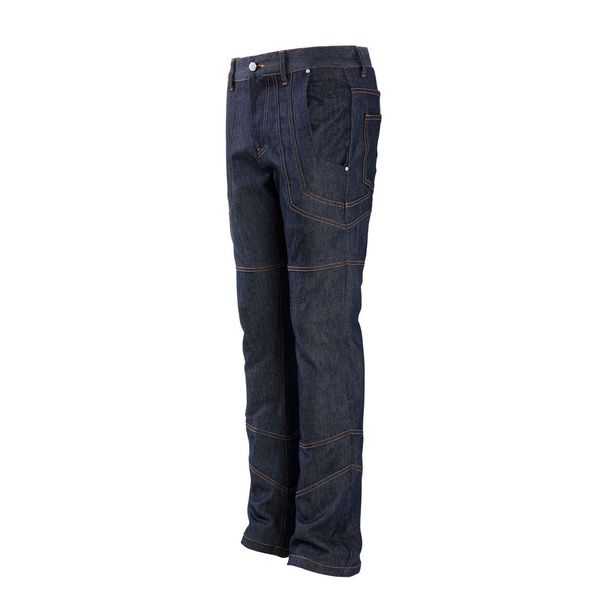 Dark Blue Men's Trendy Brand Slightly Flared Denim Trousers High Street Style Original Color Segmented Deconstructed Patchwork_mkmklike.com