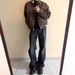 Men's Retro Whiskered Washed Denim Jeans Slim Fit Straight Leg Slightly Flared Trendy Brand High Street Vibe Long Pants_mkmklike.com