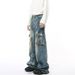 Men's Clothing Winter Hand Painted Graffiti Heavy Industry Multi Pocket Work Jeans_mkmklike.com