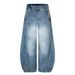 American Style Washed Bamboo Texture Deconstructed Scimitar Jeans Unisex Autumn New Loose Wide-Leg Casual Pants_mkmklike.com
