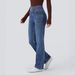 High Waist Stretch Washed Jeans – Cat Whisker Distressed Denim Pants | Straight Leg Trousers With Comfortable Elasticity_mkmklike.com