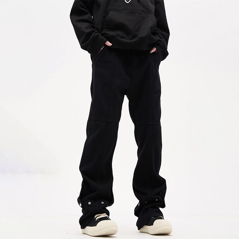 Nordmann European And American High Street Vibe Style Black Jeans For Men, Designer Long , Trendy Loose Straight-Leg Casual_mkmklike.com