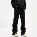 Nordmann European And American High Street Vibe Style Black Jeans For Men, Designer Long , Trendy Loose Straight-Leg Casual_mkmklike.com