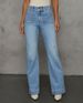 Women's Wide Leg Slim Straight Jeans – High Waist Comfort Stretch Denim Pants For Casual & Office Wear_mkmklike.com