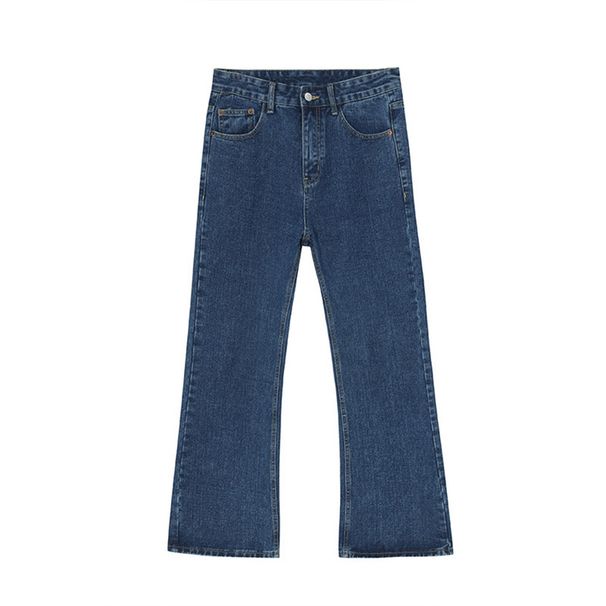 EF JEANS | 2023 New Product, Straight Versatile Solid Color Jeans, The Same For Men And Women, Non-elastic, Slightly Pulled Dark Blue_mkmklike.com
