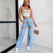 Cross-border 2025 New Chain Ripped Straight-Leg Washed Fashion High-Waisted Jeans For Women_mkmklike.com