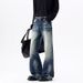 American Retro High Waisted Wide Leg Denim Men's Summer Hot Girls High Street Design Loose Drape Straight Leg Floor Length Pants_mkmklike.com