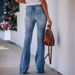Women's Clothing High Waist Elastic Micro Flared Jeans Women's Trousers_mkmklike.com
