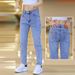 Men's Slim Fit Trendy Cropped Denim Pants Light Blue Versatile Style For Spring Cool And Stylish Jeans_mkmklike.com