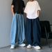 Men's Clothing Wide Leg Denim Pants Unisex Oversized Vintage Denim Pants - Baggy Loose Fit Streetwear Jeans With Relaxed Cuff (Light Blue & Dark Blue)_mkmklike.com