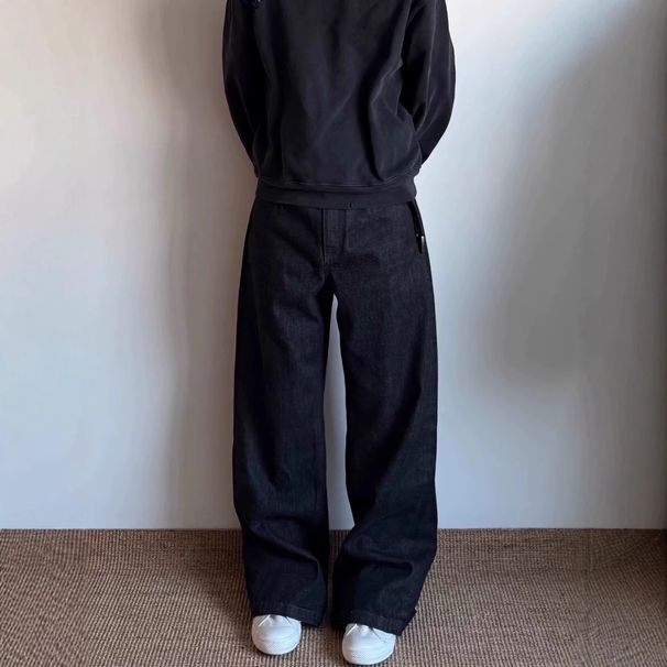 Men's Clothing Vintage American Classic Straight-Leg Jeans – Cleanfit Denim Pants For Men & Women (Raw Indigo, Mid-Rise, Stretch Comfort)_mkmklike.com