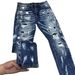Men's Clothing Men's Stretch Slim Fit Skinny Jeans Style Light Luxury Distressed Patched Trousers Trendy Paint Splatter Denim_mkmklike.com