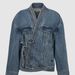 Men's Clothing New Style Irregular Symmetrical Design Niche Loose Lace Denim Jacket For Men_mkmklike.com
