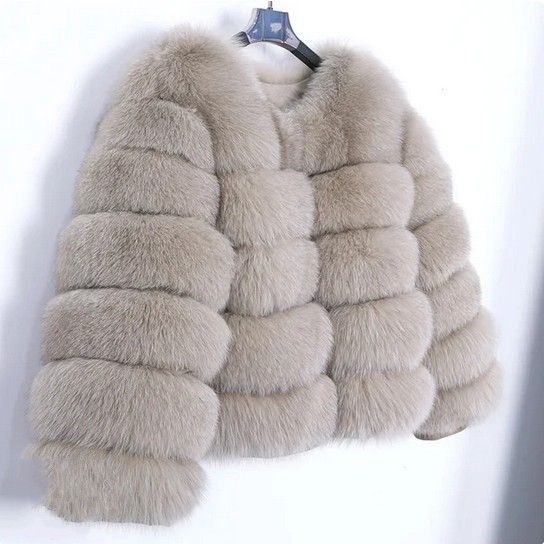Women's Fur Coat Imitation Fox Fur Splicing Winter Thickened Warm Long-sleeved Short Fur Coat_mkmklike.com