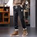 Autumn And Winter New Towel Bottom Warm Jeans Men's Drawstring Elastic Waist Jeans Men's Factory Direct Sales Large Size Men's Clothing_mkmklike.com