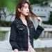 Chicco 2025 Women's Short Denim Jacket Ulzzang Beaded Pearl Loose Spring Autumn New Top_mkmklike.com