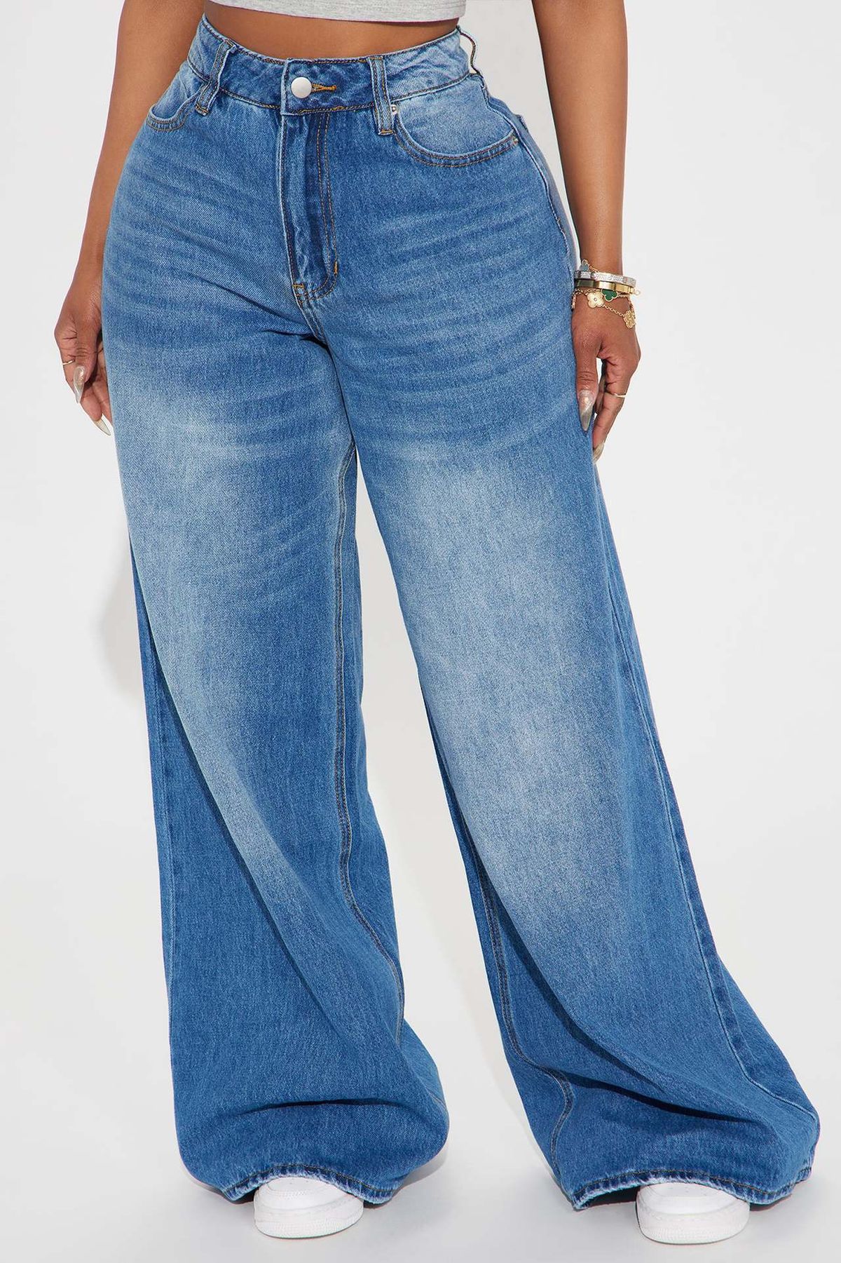 Vintage Washed Y2K Baggy Jeans For Women - High Waist Wide Leg Denim Pants, 100% Cotton Comfort Fit_mkmklike.com