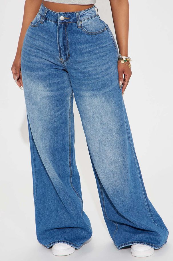 Vintage Washed Y2K Baggy Jeans For Women - High Waist Wide Leg Denim Pants, 100% Cotton Comfort Fit_mkmklike.com