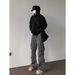 Men's Trendy Multi-Pocket Cargo Jeans Loose Straight Leg High Street Style Tie Dye Design_mkmklike.com