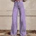 Women's Clothing Striped Wide Leg Straight Leg Flared Jeans For Women_mkmklike.com