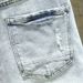 Men's Light Blue Ripped Denim Shorts Summer Fashion Trend Handsome Casual Hole Cutout Pants_mkmklike.com