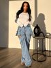 D8734 New Product On : European And American Fashion Casual Women's Jeans With Two-wear Design,_mkmklike.com