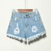 Women's Clothing Waist Fat Mm Loose Denim Shorts Women's Summer Large Size Hole Slimming Raw Edge Wide Leg A Line Hot Pants_mkmklike.com