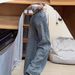 Women's Sparkly Rhinestone Embellished Denim Jeans Fleece Lined Slimming Wide Leg Plus Size Straight Leg Pants_mkmklike.com