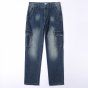 Four Season Versatile Pocket Hiking Jeans Men's Loose Straight Stretch Outdoor Workwear Denim Pants 50-135KG Crowd_mkmklike.com
